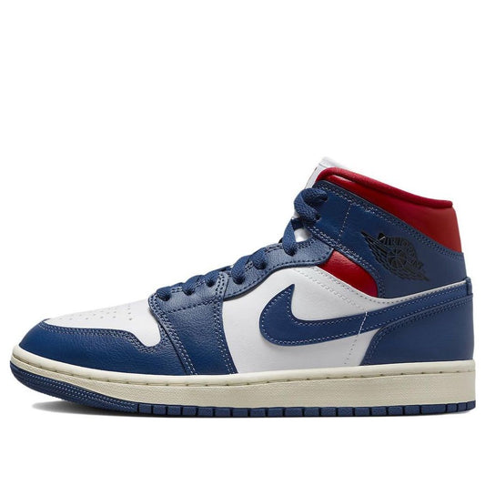 (WMNS) Air Jordan 1 Mid 'French Blue Gym Red'  BQ6472-146 Classic Sneakers