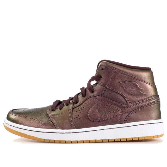 Air Jordan 1 Mid Nouveau 'Deep Burgundy'  629151-605 Signature Shoe